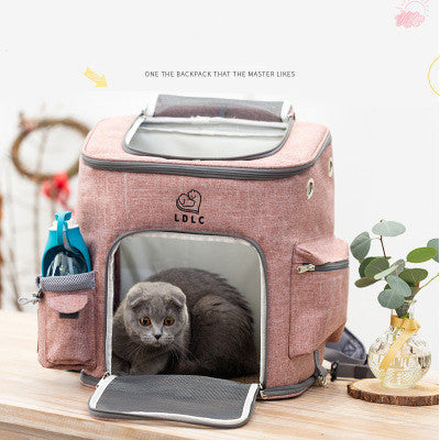 Transparent Portable Cat Backpack with Fan and Water Cup