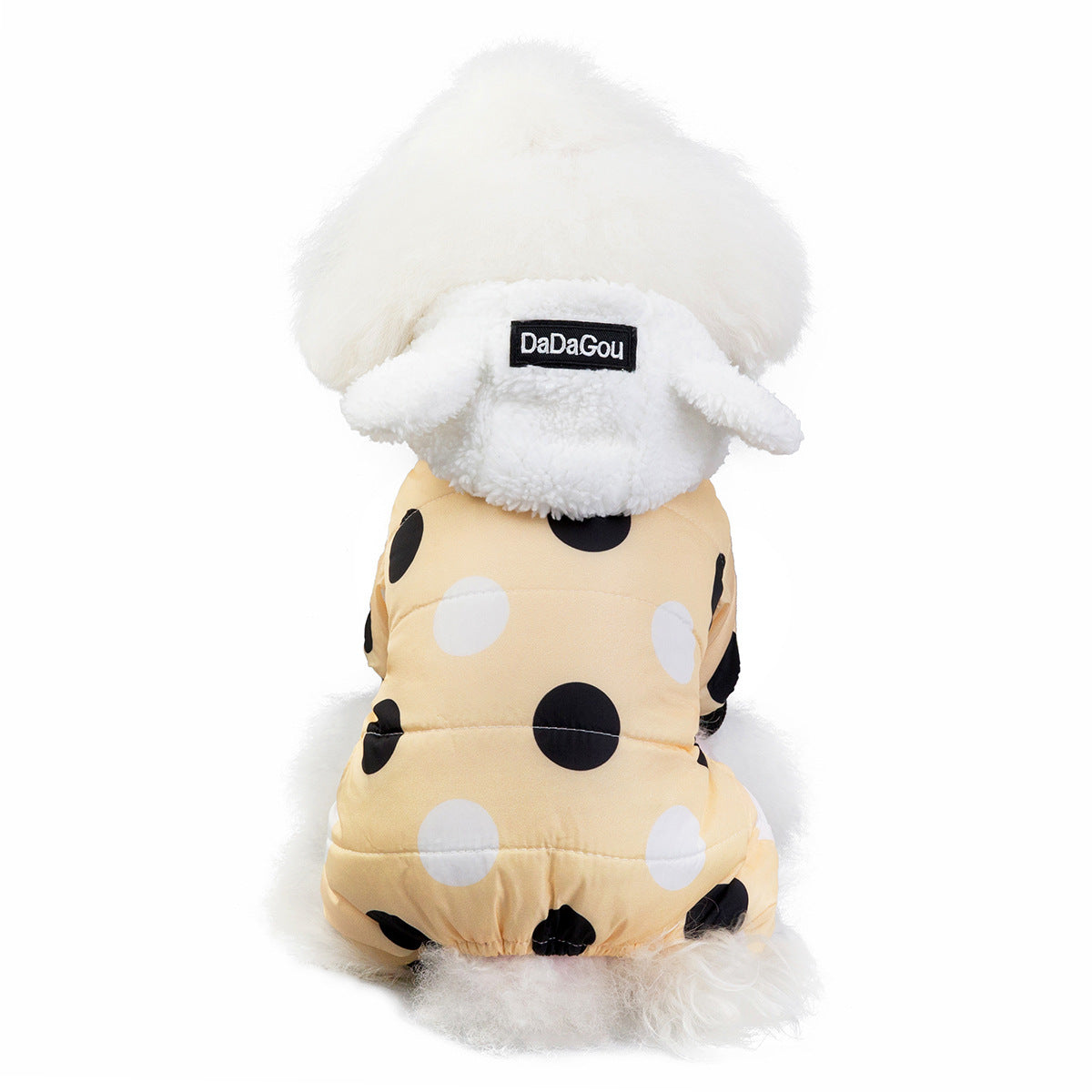 Warm Cotton Four-Legged Pet Coat Polka Dot Design for Winter