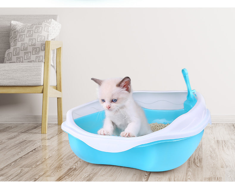 Cat Litter Box Set with Mat and Shovel