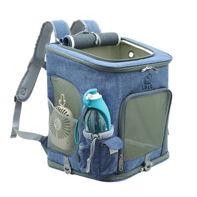 Transparent Portable Cat Backpack with Fan and Water Cup