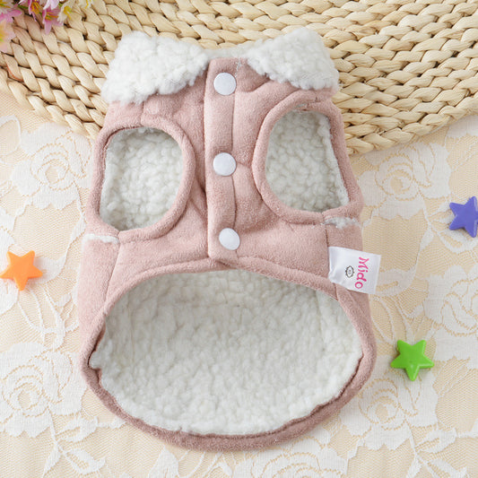 Teddy Dog Clothes Soft Warm Lamb Velvet Outfit