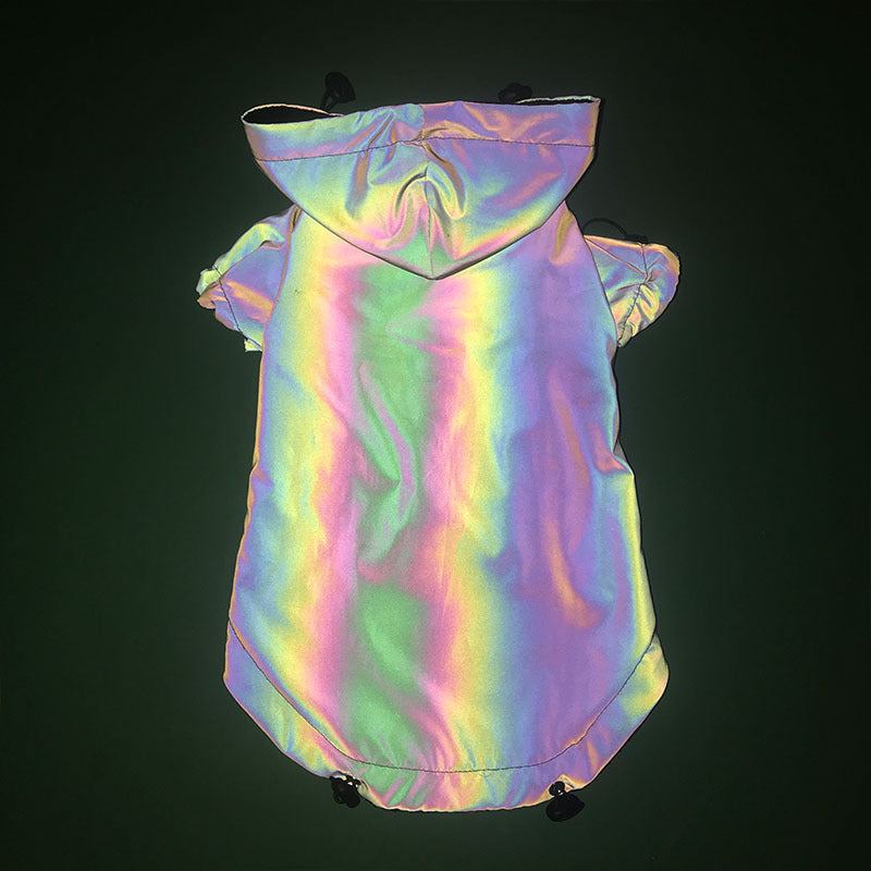 Reflective Windbreaker Dog Hoodie for Autumn and Winter