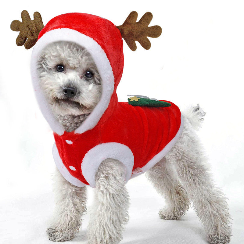 Flannel Elk Christmas Pet Clothing