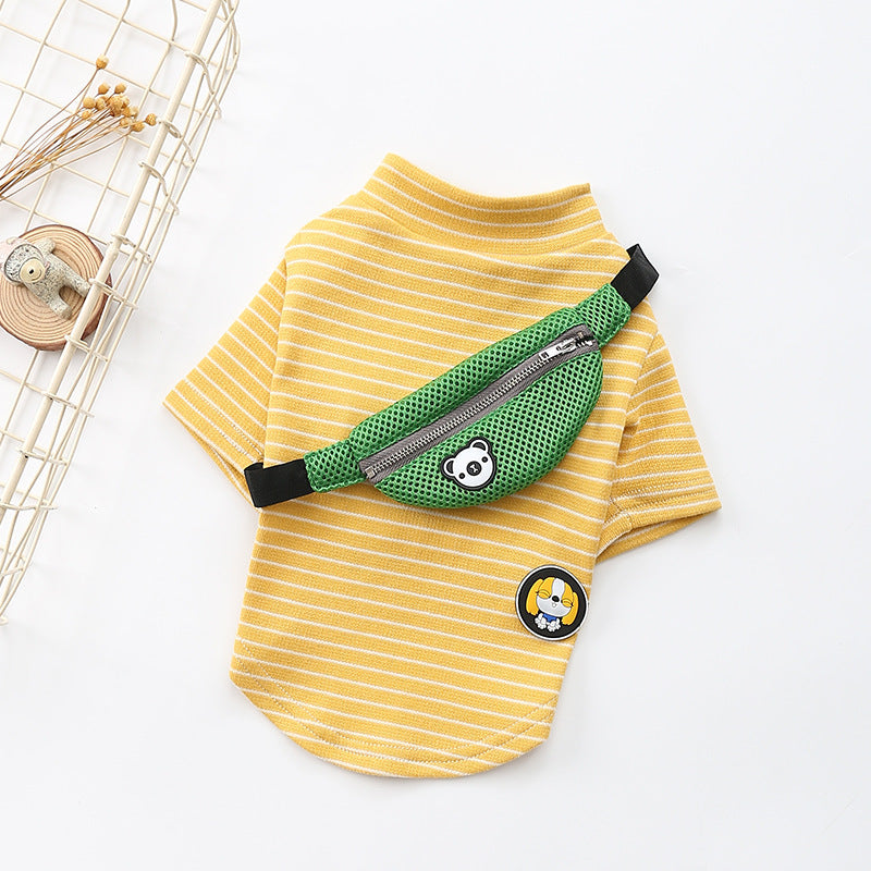 Striped T-Shirt Teddy Dog Pet Costume Comfortable Casual Outfit