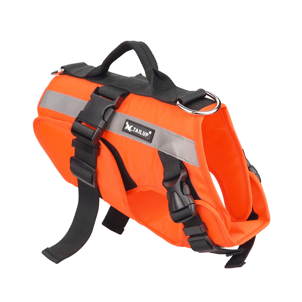 Reflective Dog Life Jacket with Buoyancy and Safety Features