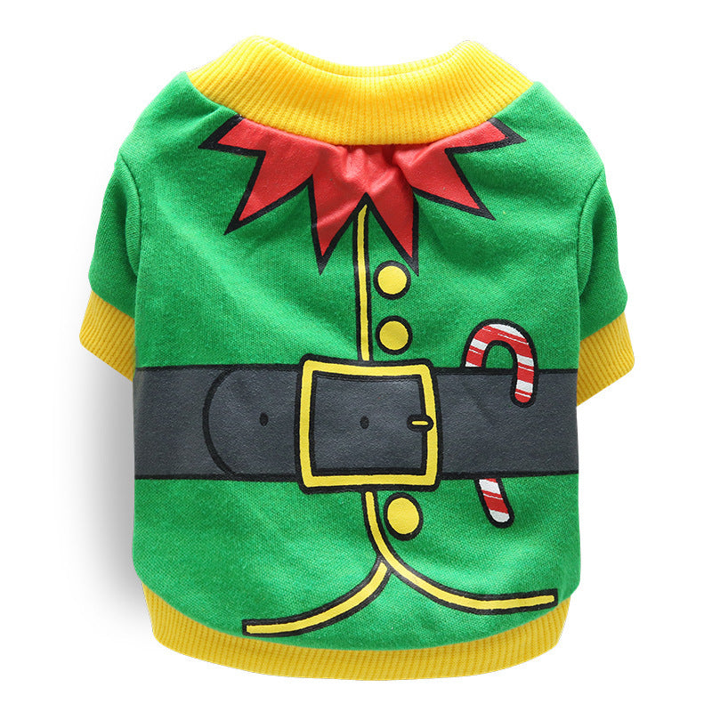 Christmas Dog T-Shirt Soft Cotton Pet Clothes for Holiday Season