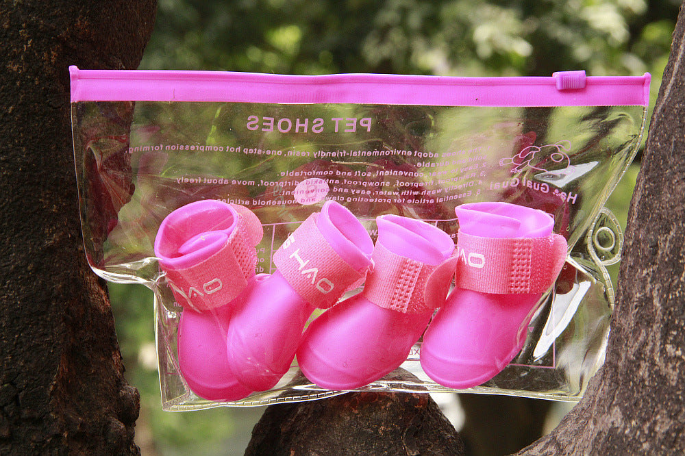 Waterproof Cartoon Pet Dog Shoes Candy Rain Boots