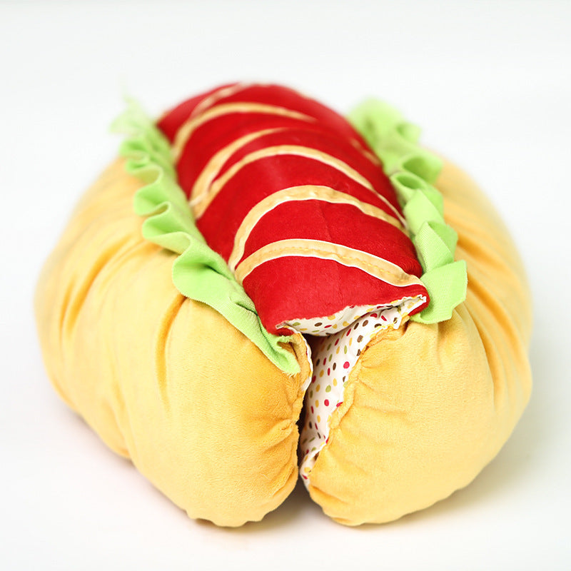Funny Hot Dog Burger Dog Costume Crossdress Outfit for Dogs