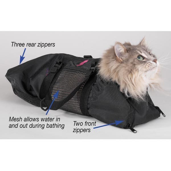 Adjustable Pet Bathing and Grooming Bag for Cats