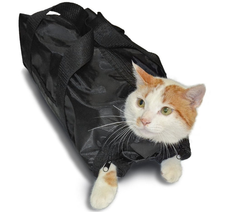 Adjustable Pet Bathing and Grooming Bag for Cats