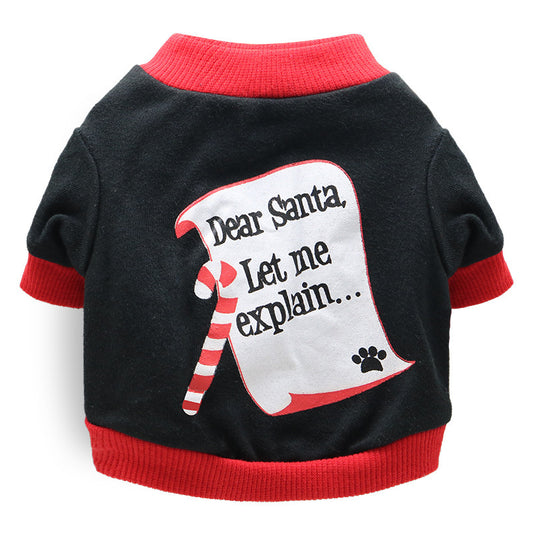 Christmas Dog T-Shirt Soft Cotton Pet Clothes for Holiday Season
