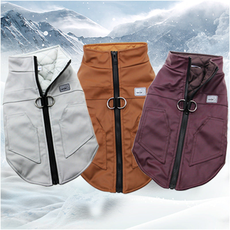 Leather Winter Vest for Dogs and Cats