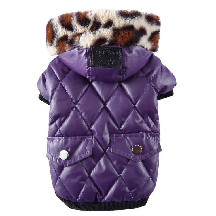 Winter Fur Collar Dog Coat for Cold Weather