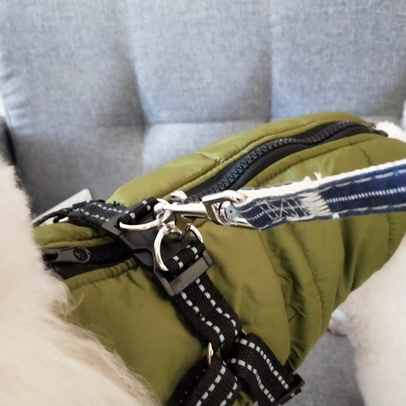 Waterproof Winter Dog Jacket with Built-in Harness for Cold Weather