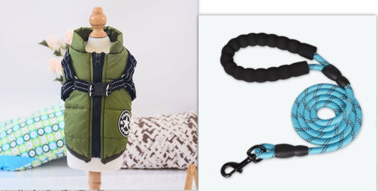 Waterproof Winter Dog Coat with Harness