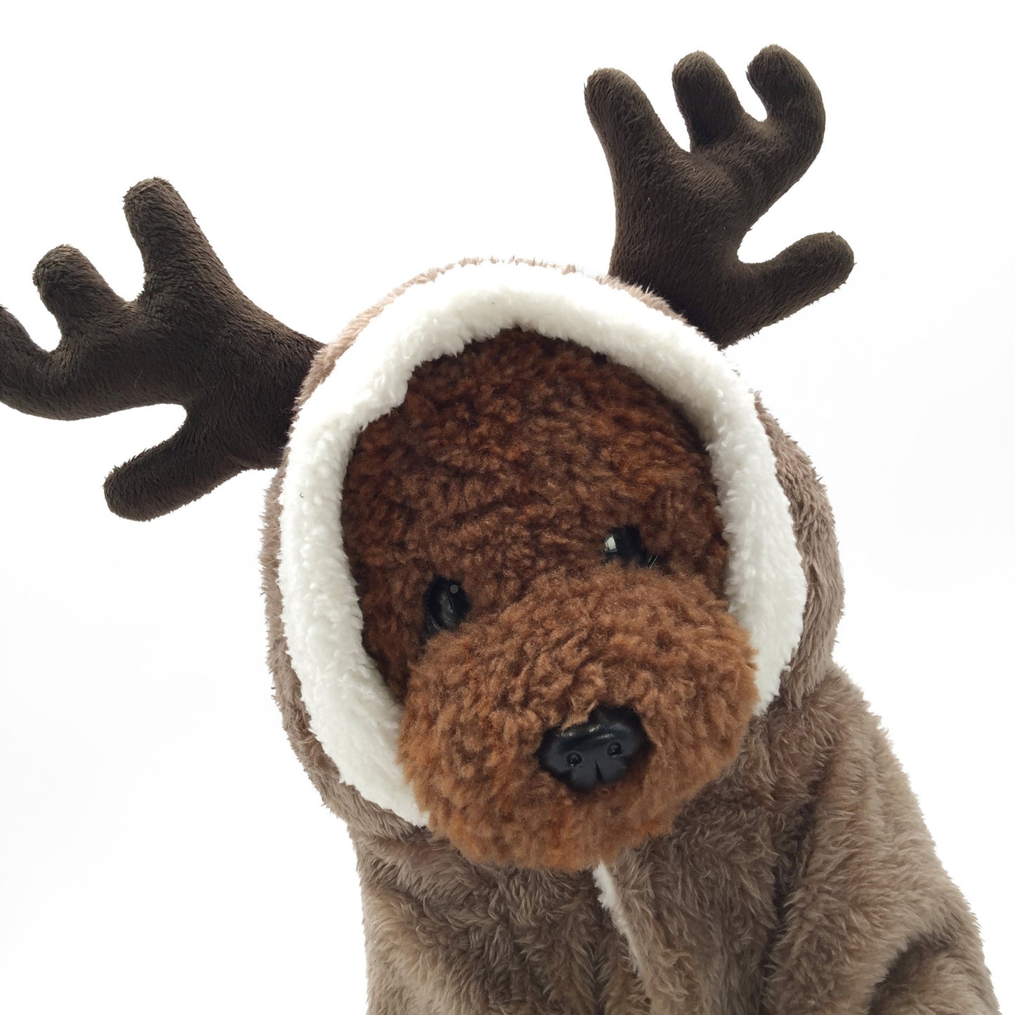 Christmas Elk Dog Hoodie Warm Coral Fleece Winter Pet Clothes