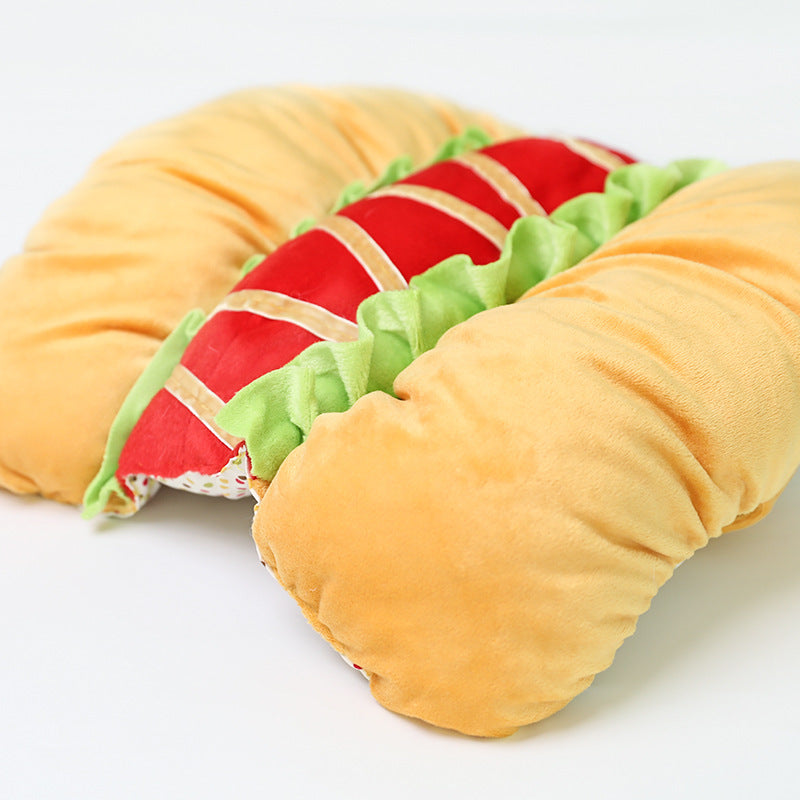 Funny Hot Dog Burger Dog Costume Crossdress Outfit for Dogs