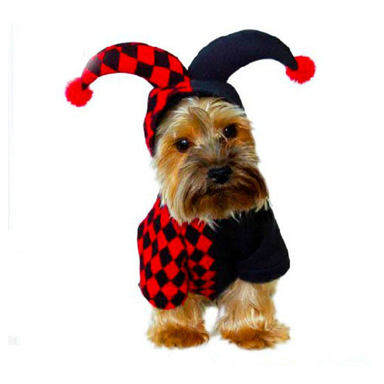 Funny Clown Pet Costume for Halloween and Party Events