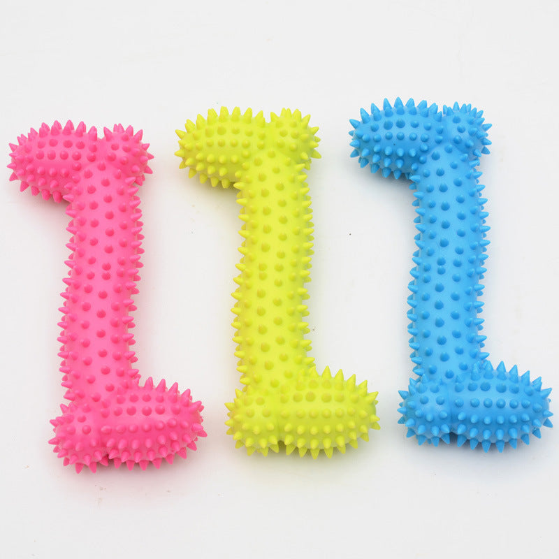 TPR Rubber Barbell Pet Toy with Spiked Ring – Durable and Fun Bite Toy for Pets