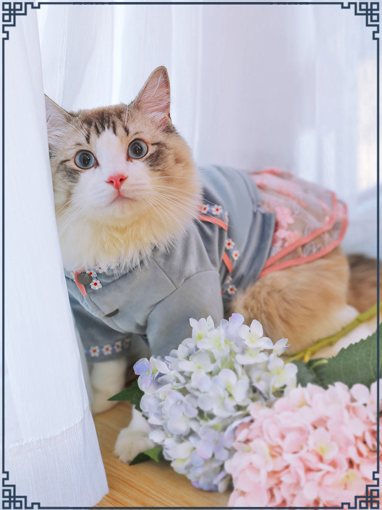 Elegant Cat Clothes with Stylish High Waist Bow Skirt