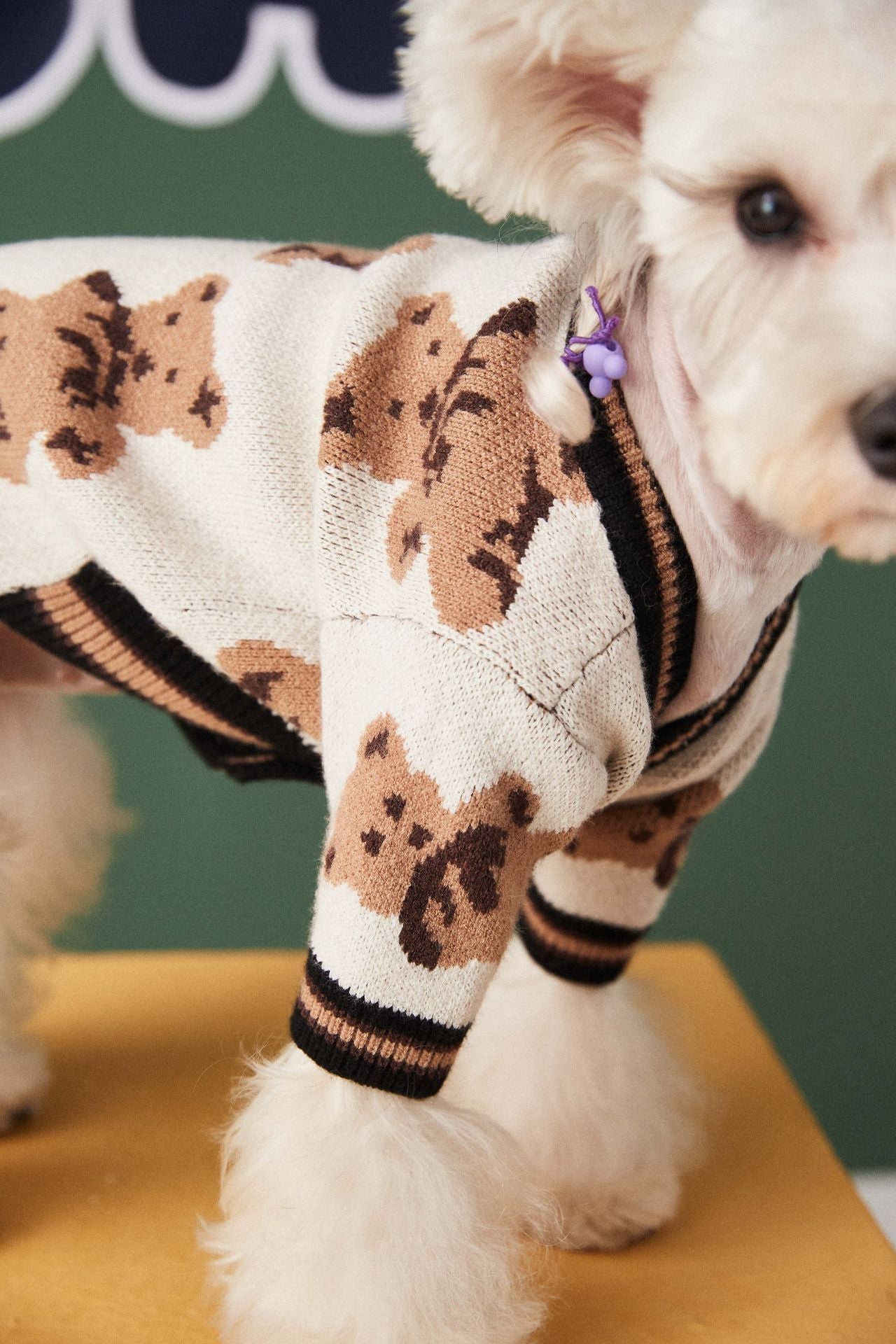 Preppy Style Dog Cat Sweater V-Neck Striped Vest for Winter