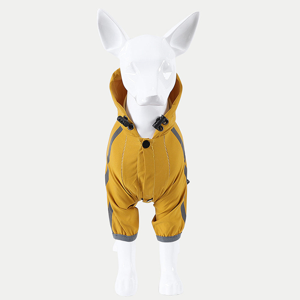Waterproof Dog Raincoat with Reflective Straps and Hood for Small and Medium Dogs