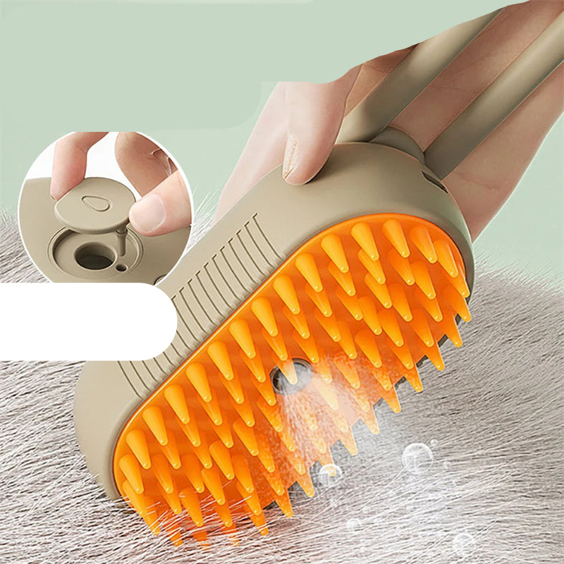 Electric Pet Grooming Brush with Steam Spray