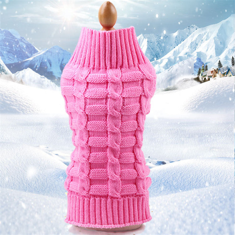 Soft Cashmere Twisted Rope Knit Dog Sweater