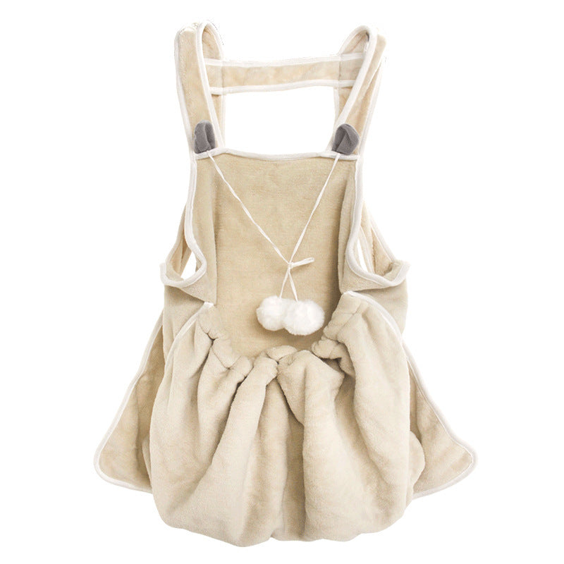 Pet Apron for Women Touch the Cat Small Dog Clothes Non-Stick Anti-Grab Coral Fleece Apron