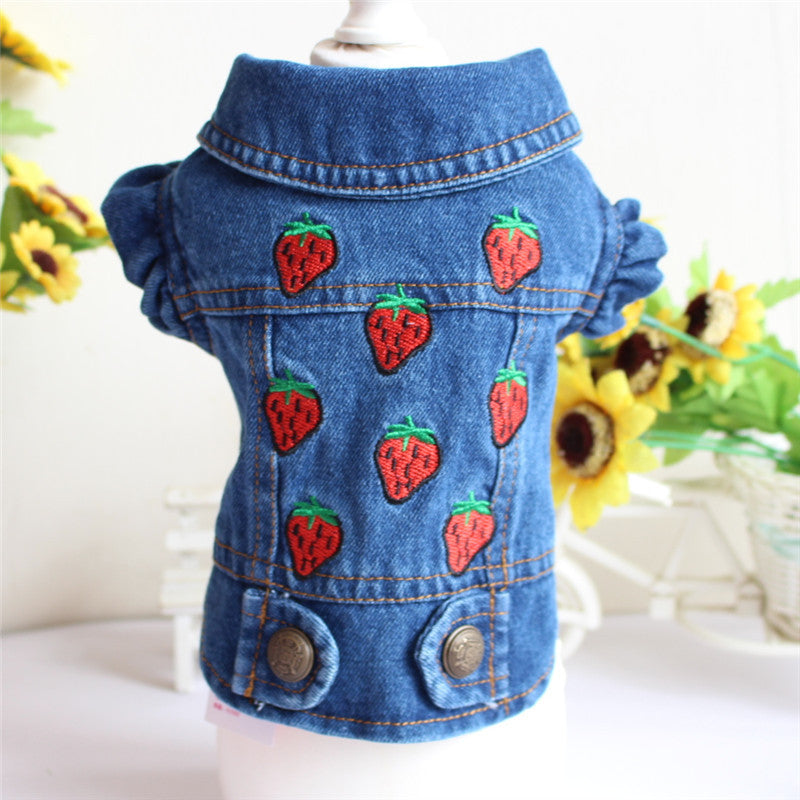 Designer Dog Denim Jacket Vest Coat for Small Dogs and Puppies