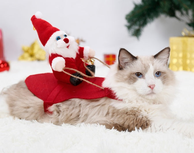 Santa Claus Riding Deer Christmas Dog Outfit