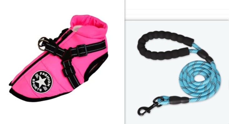 Waterproof Winter Dog Coat with Harness