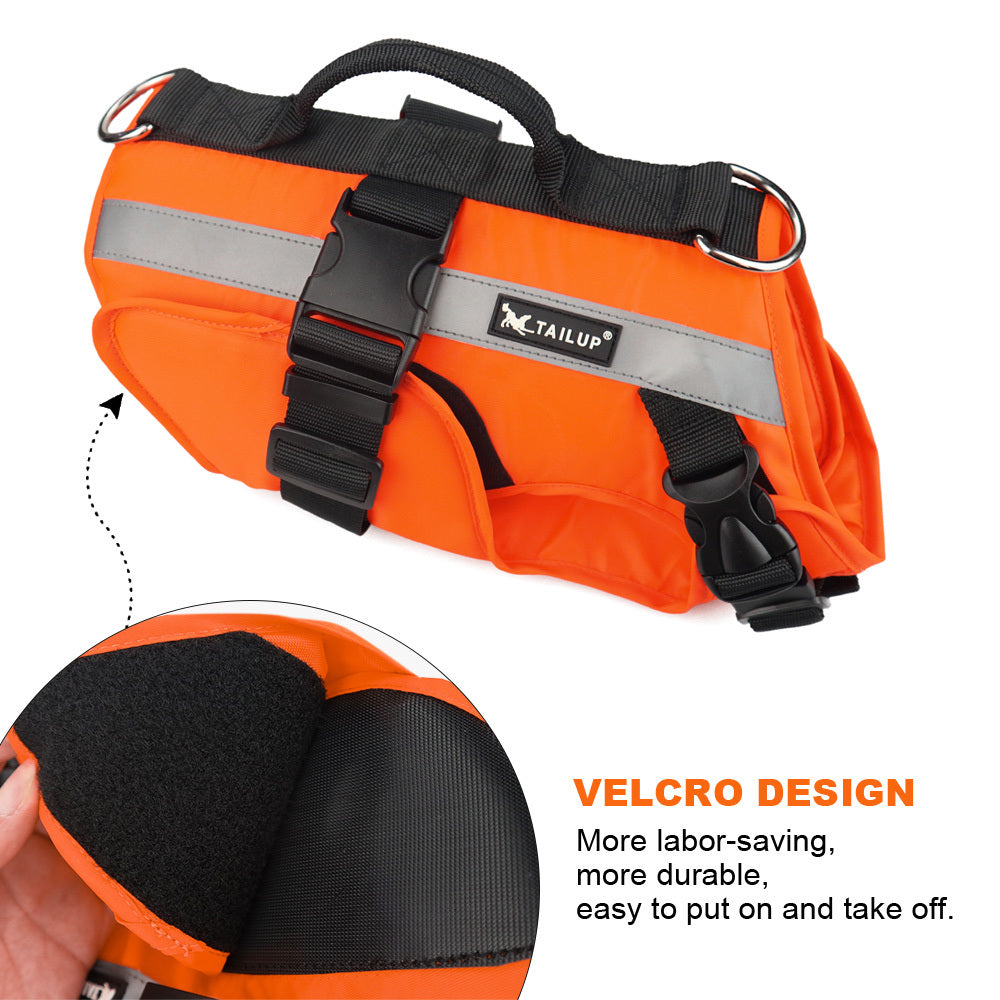 Reflective Dog Life Jacket with Buoyancy and Safety Features