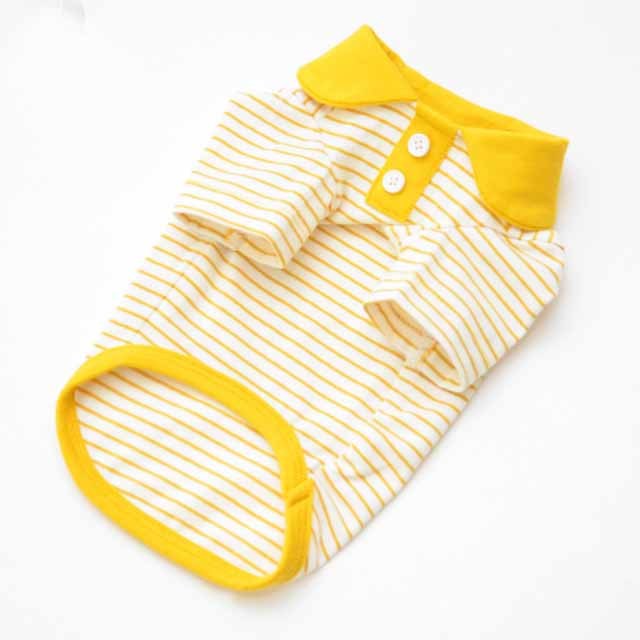 Striped Polo Shirt for Pets Comfortable Cotton Dog Shirt for Casual Wear