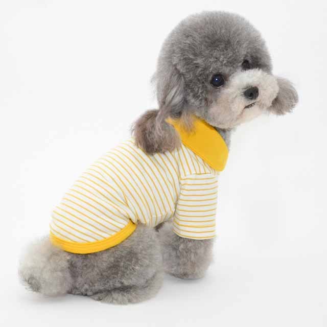 Striped Polo Shirt for Pets Comfortable Cotton Dog Shirt for Casual Wear