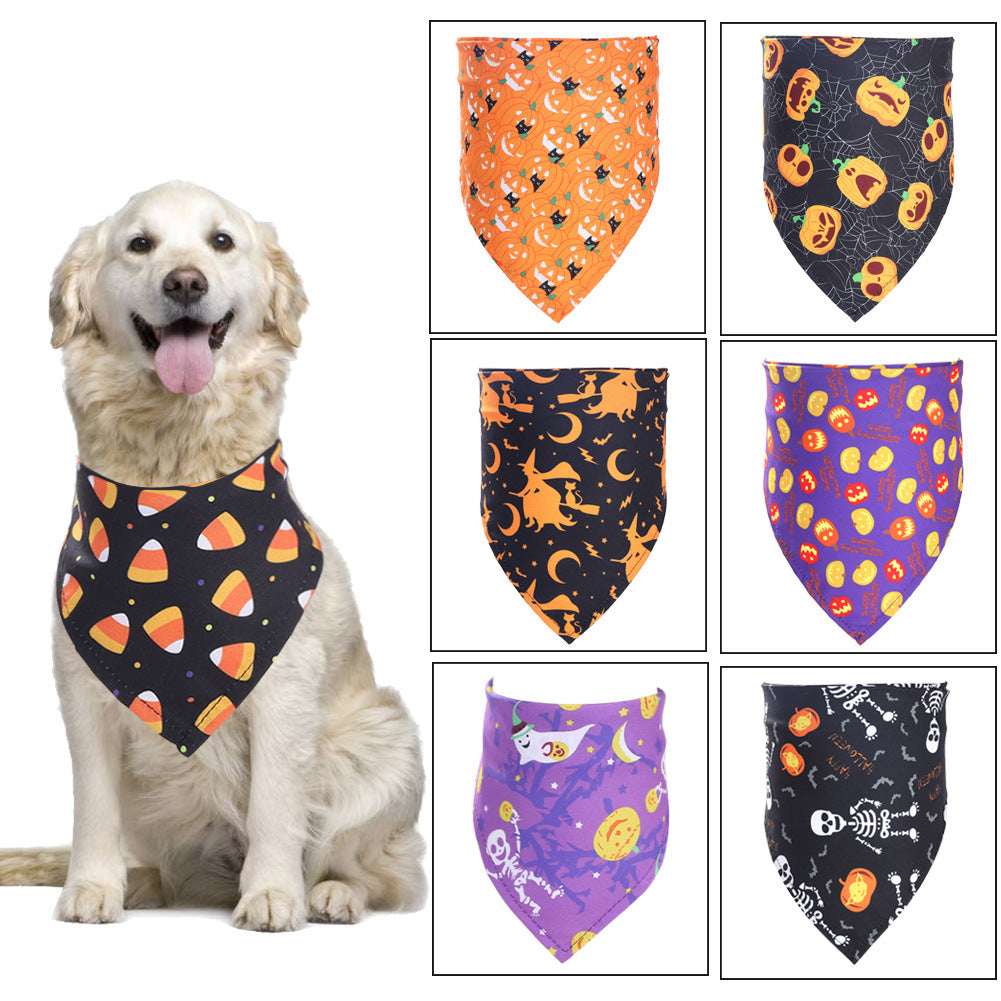 Halloween Themed Pet Bandana Triangle Scarf
