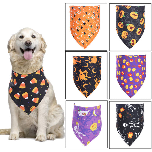 Halloween Themed Pet Bandana Triangle Scarf