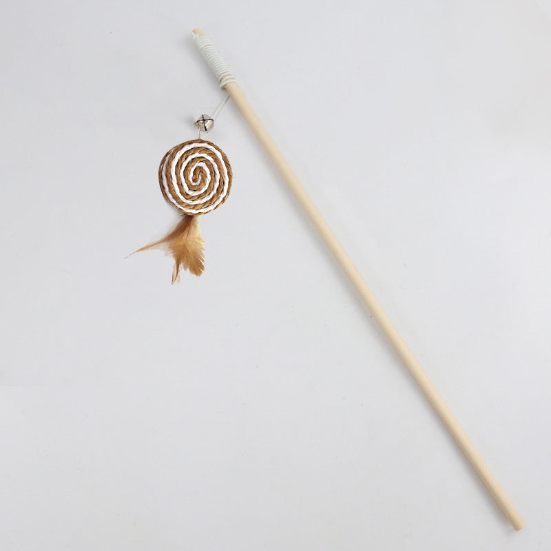Pet Extension Feather Bells Tease Cat Pole Toys