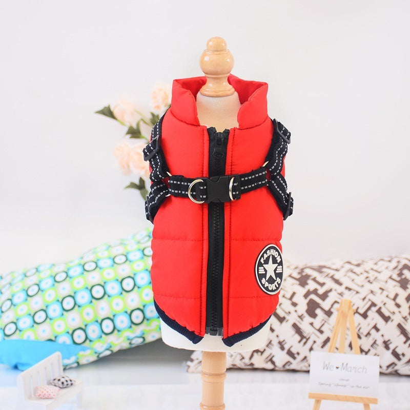Waterproof Winter Dog Jacket with Built-in Harness for Cold Weather