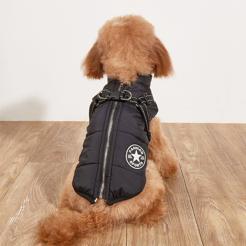 Warm Dog Coat with Reflective Design