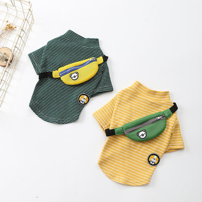 Striped T-Shirt Teddy Dog Pet Costume Comfortable Casual Outfit