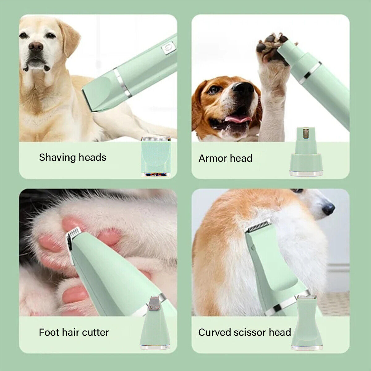 Cordless Pet Grooming Clippers with Multiple Attachments