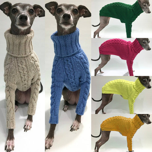 Winter High Collar Dog Sweater Solid Color Acrylic Fiber Pet Products