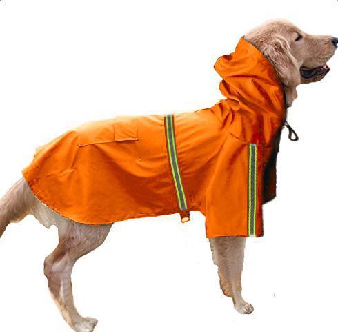 Spring and Summer New Dog Raincoat Waterproof Reflective Cape for Large Dogs
