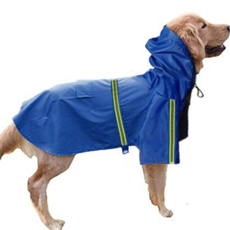 Spring and Summer New Dog Raincoat Waterproof Reflective Cape for Large Dogs