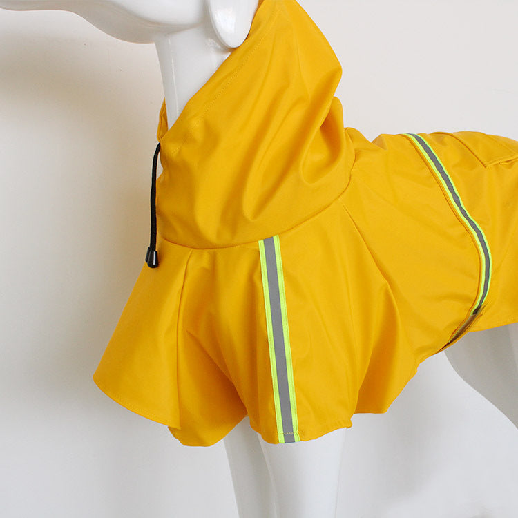 Spring and Summer New Dog Raincoat Waterproof Reflective Cape for Large Dogs