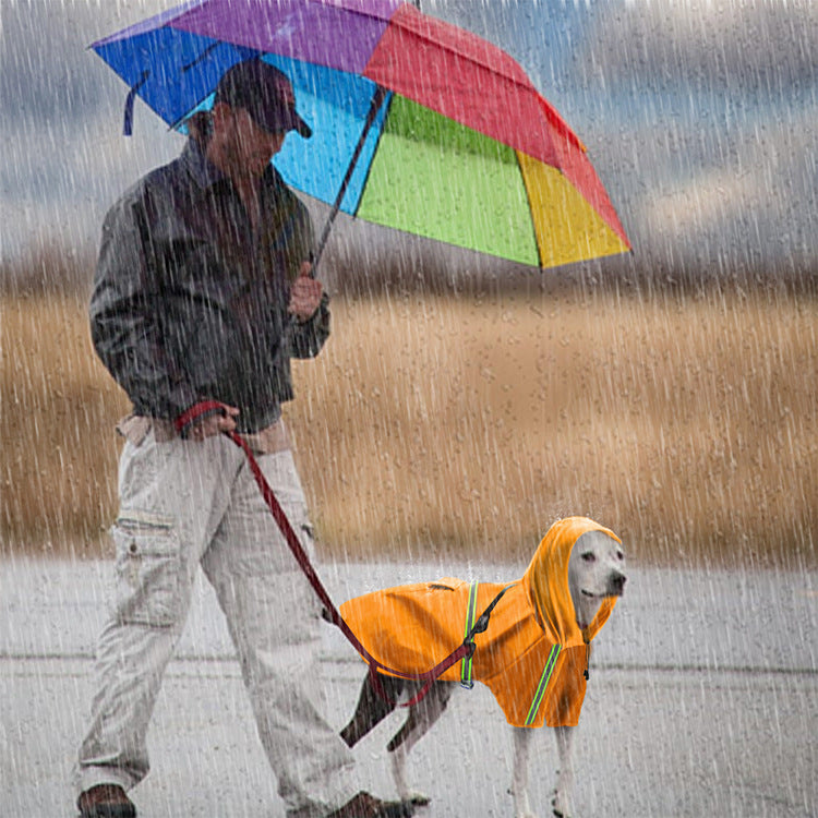 Spring and Summer New Dog Raincoat Waterproof Reflective Cape for Large Dogs