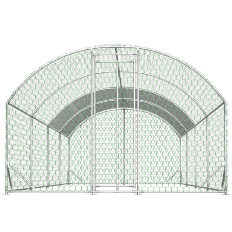 26'x9'x6' Large Metal Chicken Coop with Waterproof Cover