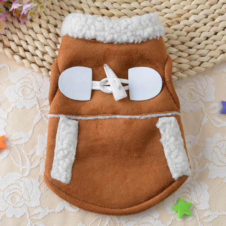 Teddy Dog Clothes Soft Warm Lamb Velvet Outfit