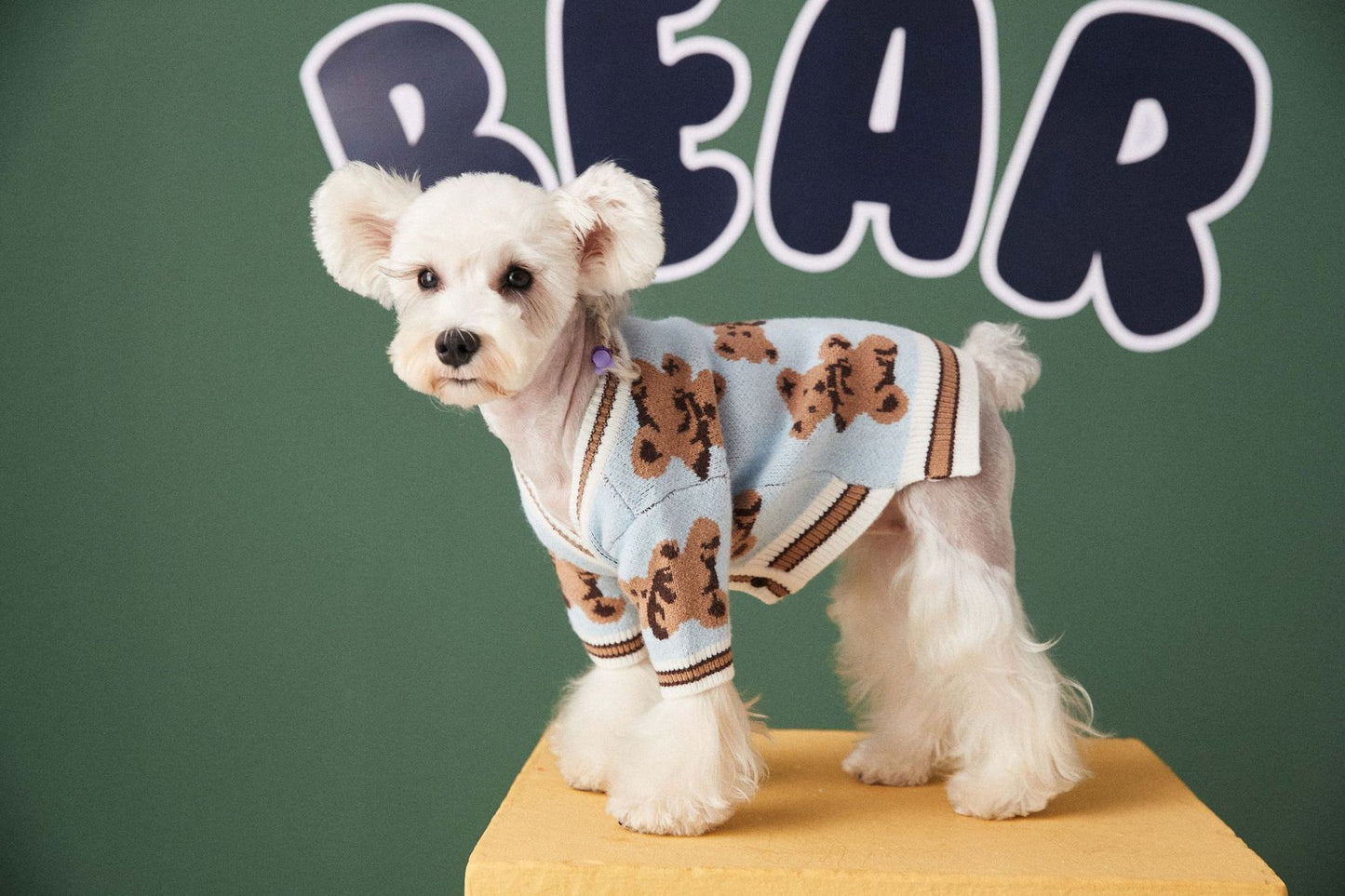 Preppy Style Dog Cat Sweater V-Neck Striped Vest for Winter